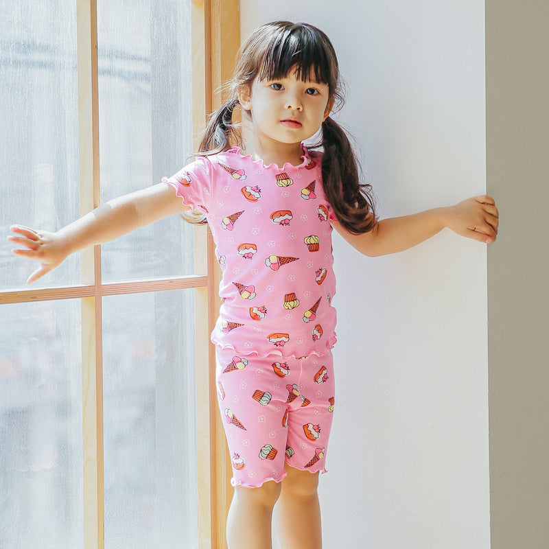 Short sleeve shirring ice cream