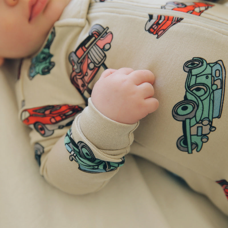 Retro Car Modal Footed Pajama