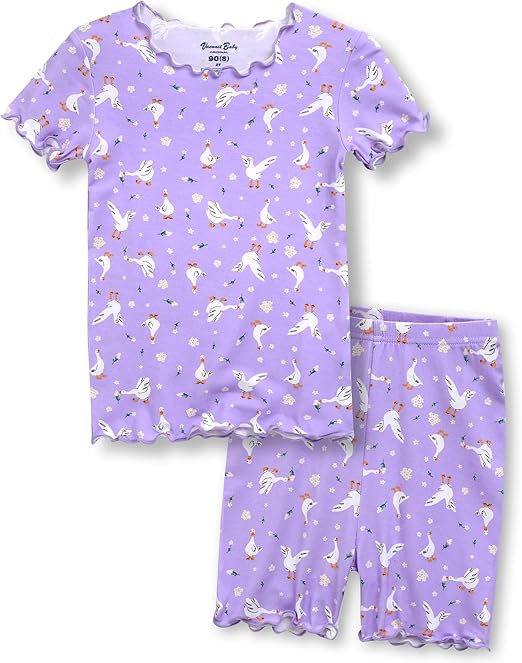 Short sleeve shirring purple duck
