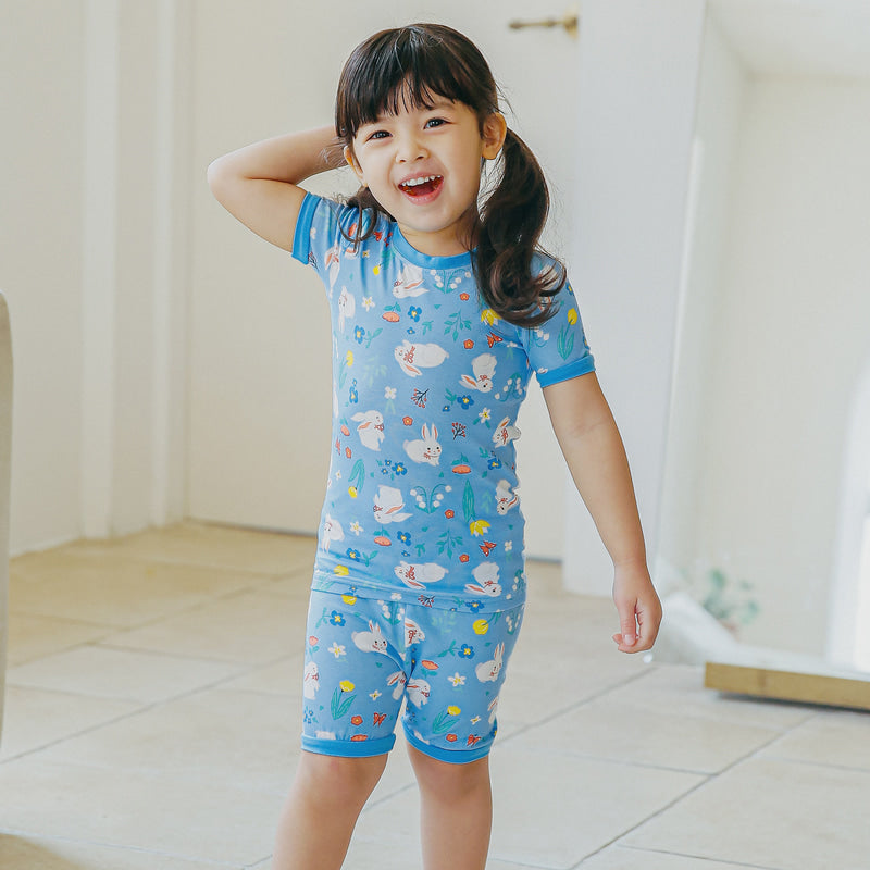 Short sleeve blue rabbit