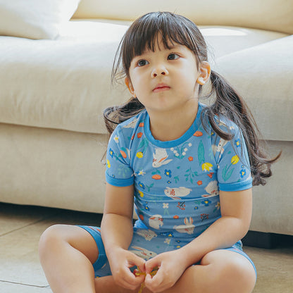 Short sleeve blue rabbit