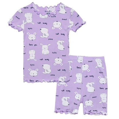 Purple Rabbit Short Sleeved Shirring