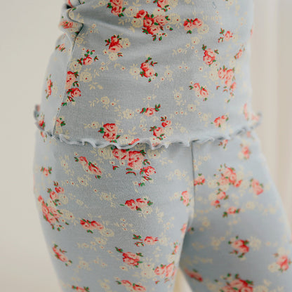 Shirring Flower Mint Long Sleeve