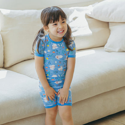 Short sleeve blue rabbit