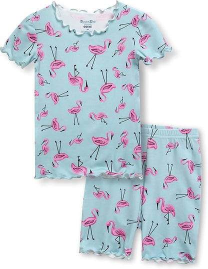 Short sleeve shirring flamingo