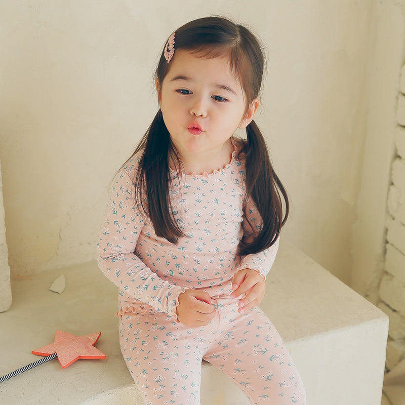 Pink Bouquet Long Sleeve Shirring