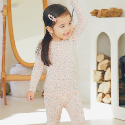 Pink Bouquet Long Sleeve Shirring