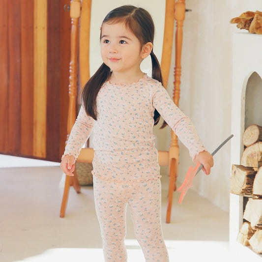 Pink Bouquet Long Sleeve Shirring