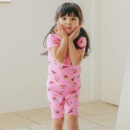 Short sleeve shirring ice cream
