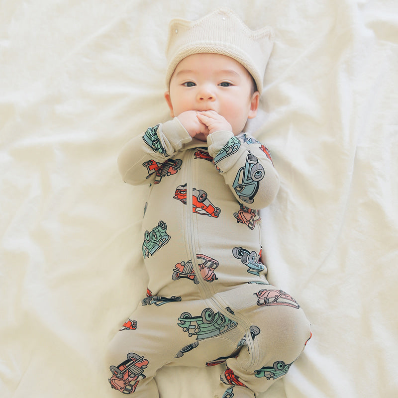 Retro Car Modal Footed Pajama