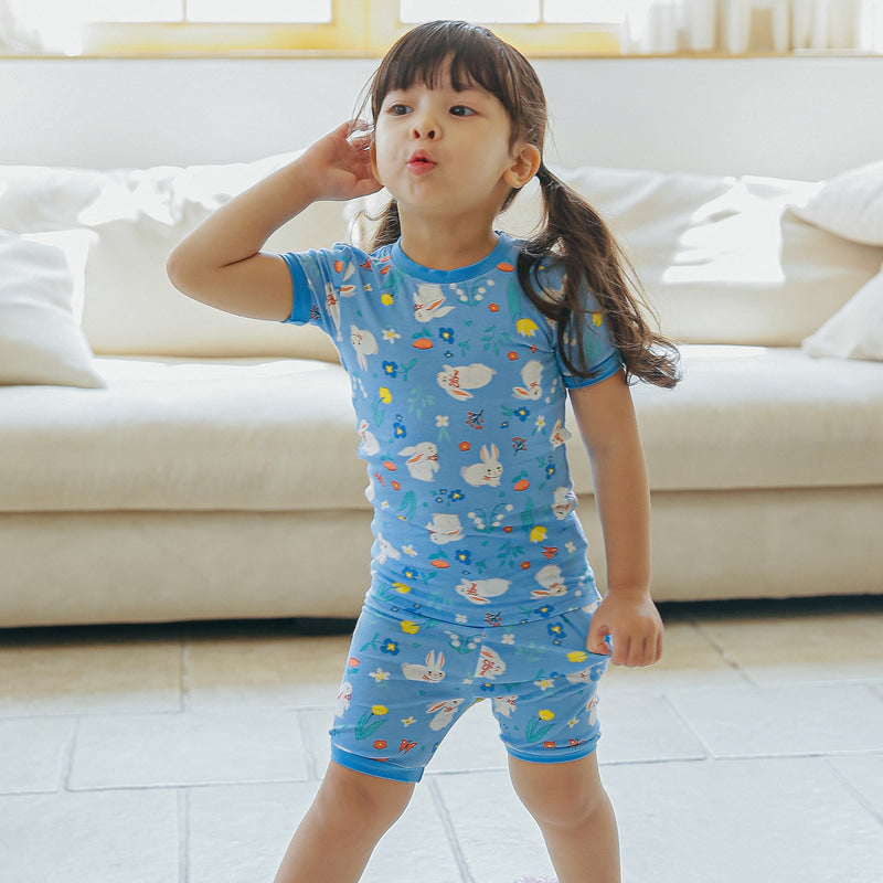 Short sleeve blue rabbit