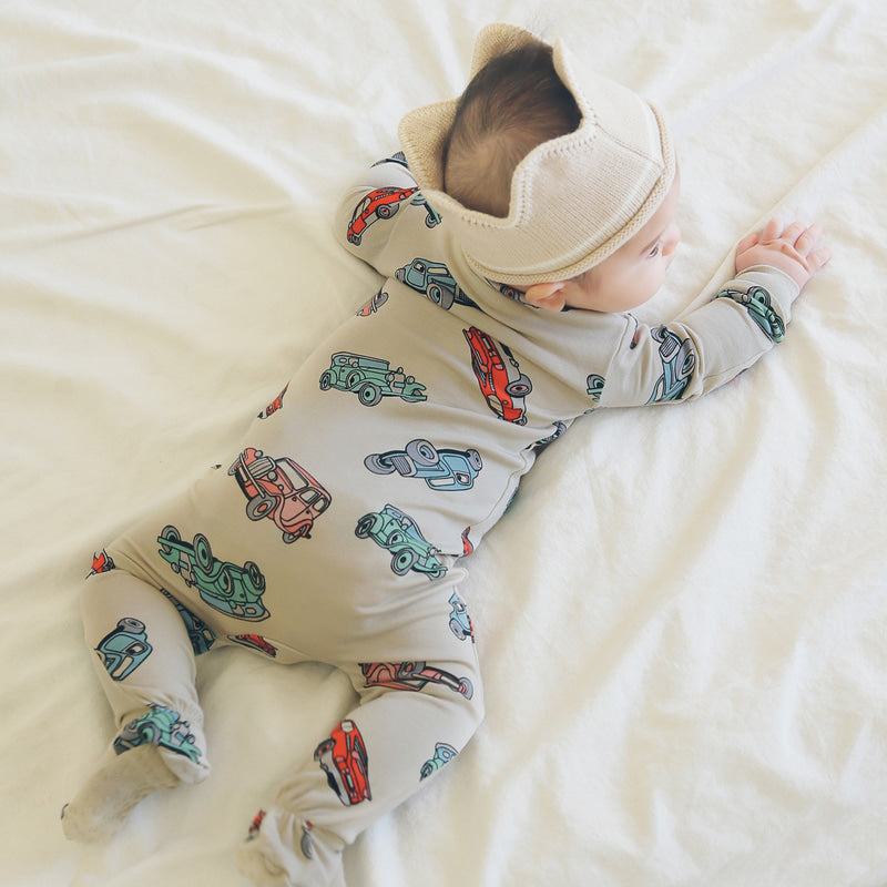 Retro Car Modal Footed Pajama